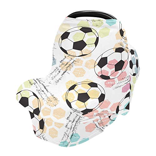 Yyzzh црно -бела фудбалска топка шарена шестоаголна шестоаголна шестогонска шестогонска шема за бебиња за бебиња за бебиња за новороденчиња, доенчиња за доење на дое