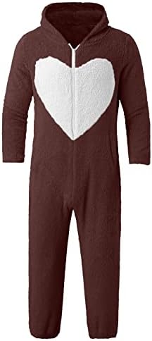 Ромпер за мажи Плишани топли пижами плус со големина на аспиратор, комбинезон за спиење со долги ракави салон за домашна облека