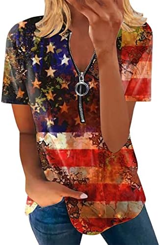 Jr есен модни летни врвови за жени патент против вратот кратки ракави лабава обична блуза и кошули жени