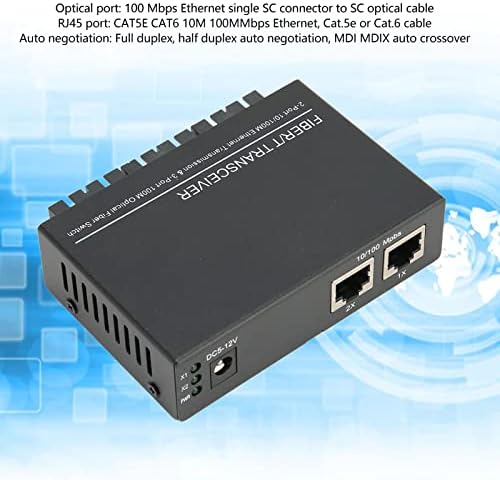 Конвертор на прекинувачот на Етернет 1310nm, LED индикатор за растител на влакна Етернет, вграден во 2 SC порти, 100Mbps, RJ 45 порти, приклучок