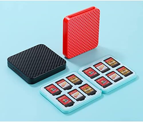 Accevo Nintendo Switch Holder Game [12 слотови за картички] Склоп за прекинувачи, магнетна дизајн/ABS школка/силиконска обвивка, преносна шок -изолирана