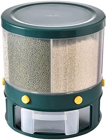 Контејнер за складирање на ориз за складирање ориз од ориз 10 кг кујнски сад за складирање на храна, ротирачки лименки за рефус