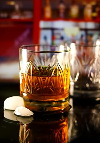 Кристален Дизајн Старомодни Чаши За Виски 10 Мл Карпи Барвер За Скоч, Бурбон, Алкохол и Коктел Пијалоци-Сет од 2