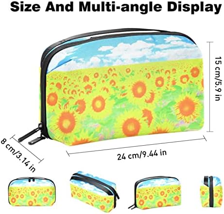 Торбичка ЗА Торбичка ЗА Носење УСБ-Кабел Организатор Џебен Додаток Патент Паричник, Сончогледово Поле Сончево Цветно Уметничко Небо