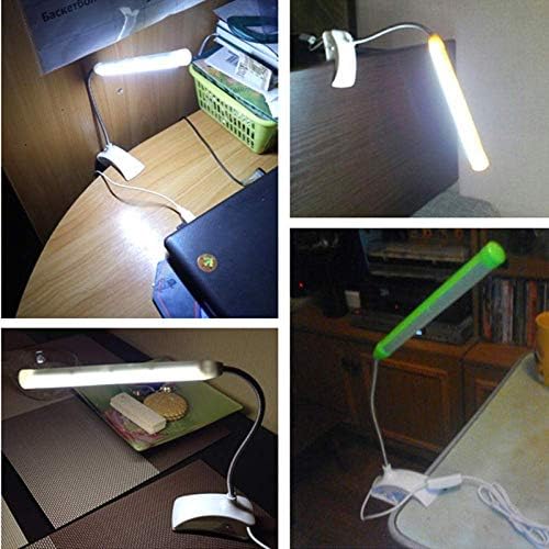 GMLSD табели ламби, USB LED биро ламба со флексибилна табела за клип за креветчиња за читање на книги за читање канцеларија за канцеларија работа детска ноќ светло, жолта