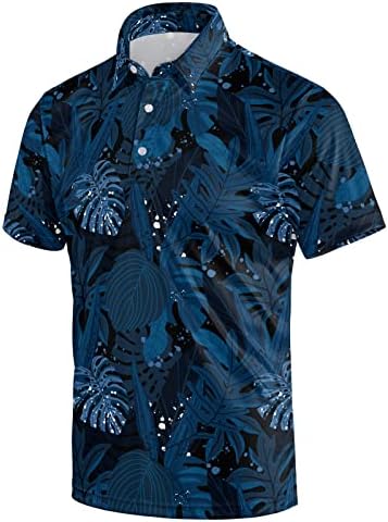Машки голф кошули со кратки ракави суви погодни полови кошули мода печатење перформанси Влага маичка на отворено спортски маици