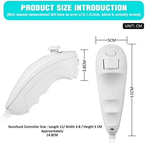 Контролер на ModesLab 4 Pack Wii Nunchuck, контролори на Nunchuck контролори далечински управувач на џојстик, компатибилен со конзолата Wii Wii U