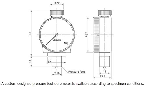 Asker Durometer Type C1L за мерење на мека гума, сунѓери, итн.