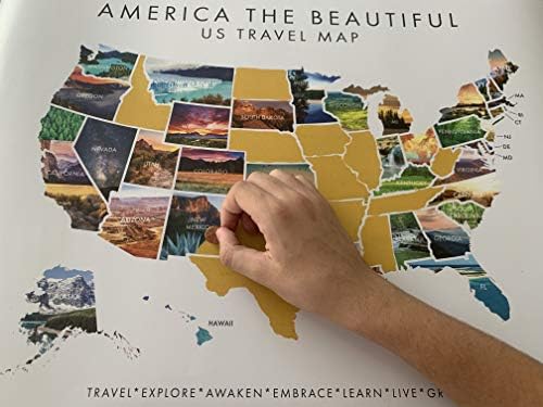 Америка Прекрасната гребење во САД - Интерактивна мапа за патувања - Постери од гребење открива убава фотографија на природа на секоја