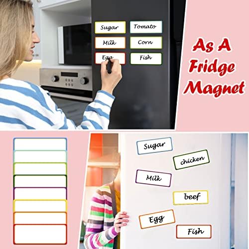 480 парчиња магнетни суви етикети за бришење на еднократно име означуваат магнетни налепници обоени магнети магнетни ленти за табла со правоаголник