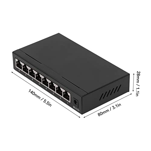 FtVogue Ethernet Switch, 8 приклучок за сплитер на порт -мрежна монитор и репродукција на тивка операција САД приклучок 100240V за дома 100м