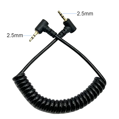Mmnne двојно аголен калем од 2,5 мм; калем од 2,5 мм под агол до 2,5 мм под агол на машки кабел компатибилен со слушалки, микрофони и многу повеќе