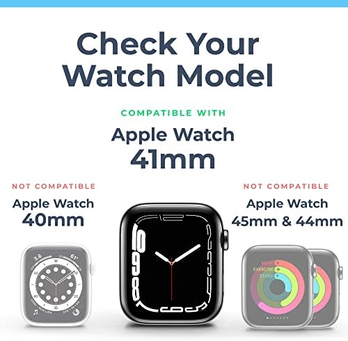 Случај за теорија на електрична енергија за тврд браник на Apple Watch 41 mm со интегриран премиум Shatter Resistent Ection заштитник, [целосна