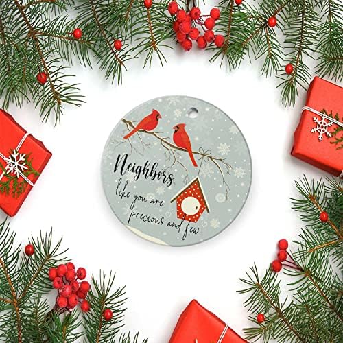 Орнамент на новогодишно дрво Елугчи 2021-Пријателски подарок соседи како што сте скапоцени и неколку-3 инчи кружни керамички подароци