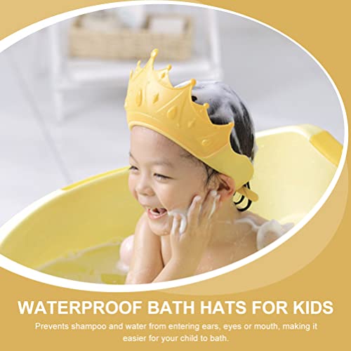 бебе бебе пешаци за девојчиња капа за туширање безбедносен шампон капа капа во облик на круна капа за капење прилагодлива капа за визир за миење
