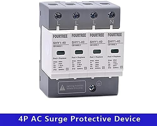 Gruni 1PCS Surge заштитен уред SPD AC 3P+N 20 ~ 40Ka 30Ka ~ 60Ka 385V 420V House Moilning Arters