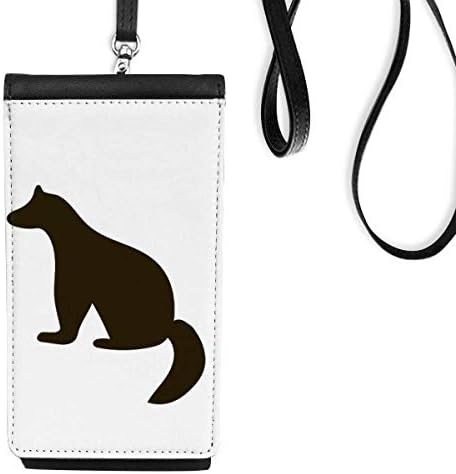 Црна куттон симпатична животинска портретирање телефонска чанта чанта што виси мобилна торбичка црн џеб