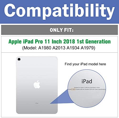 Procase iPad Pro 11 Case Case 2018, одвојлив случај на безжична тастатура со Kickstand [Поддршка за полнење со молив на Apple] Тенок куќиште со повеќе агол на задната страна на Apple iPad Pro 11 и?