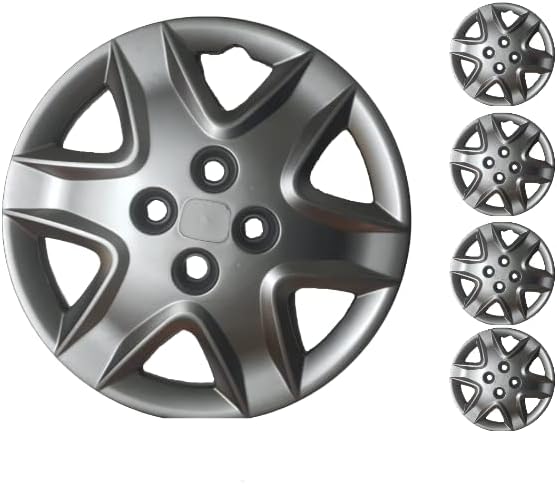 Сет од 4-та тркала од 14 инчи сребрена универзална Hubcap одговара на повеќето автомобили