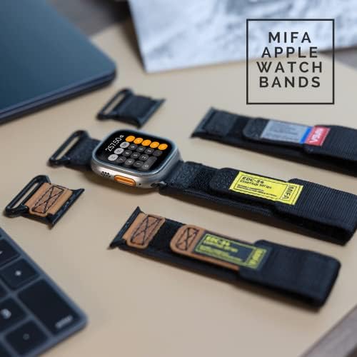Компатибилен Со Apple Watch Band, Mifa EDC 34 Солиден Најлон Кожен Спортски Ремен Со Дизајн На Ткаена Јамка за iWatch 45mm 44mm