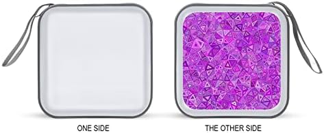 Апстрактна Виолетова Геометриска Кутија За ЦД Пластика Држач За Двд Паричник Пренослив Организатор За Складирање Торба За Патување