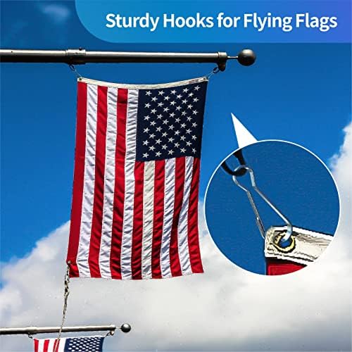 10 парчиња Sieway Не'рѓосувачки челик Полски клипови - 2 инчи Премиум - Пол за знаме на брод Snaps Hooks — Heavy Duty Spring Snaps