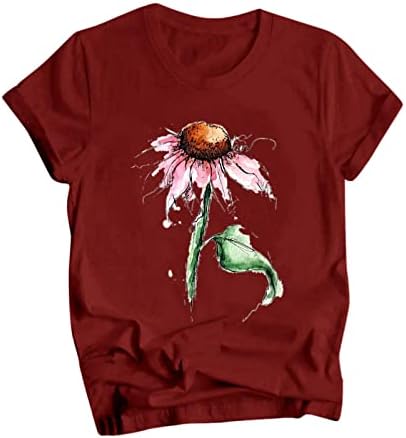 Женски маички случајни смешни печатени маички за жени Симпатична Грапик Леопард кошули Семејни блузи подароци врвови дами