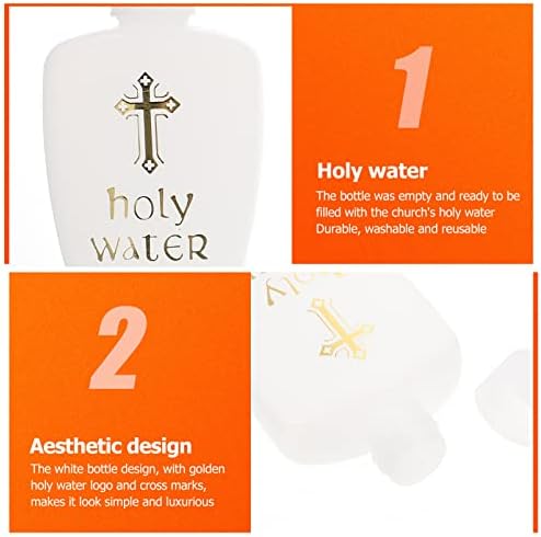 MagicLulu 6pcs Католичко христијанско шише за света вода света вода празни контејнери со златен крст за Велигденската забава за крштевање на