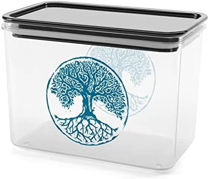 Дрво На Животот Јин Јанг Уметнички Симбол Контејнери За Складирање Чиста Пластична Кутија Со Капаци Канти За Повеќекратна Употреба
