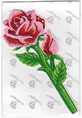 Ironелезо на закрпи од роза, примена јакна цвеќе закрпи Ironелезо на/шијат на везени цветни значки за закрпи за извидници на фармерки