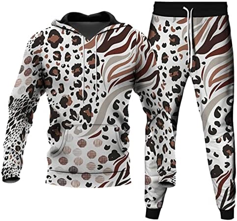 Трака на Sinzelimin за двојки, мажи и жени со кошула со качулка и џемпери се поставуваат модни печатени дуксери за панталони спортски