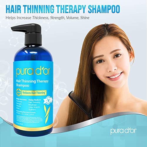 Терапија за слабеење на косата Pura d'Or, биотин шампон, оригиналниот мирис клинички тестирани докажани резултати, ниски лековити растителни DHT