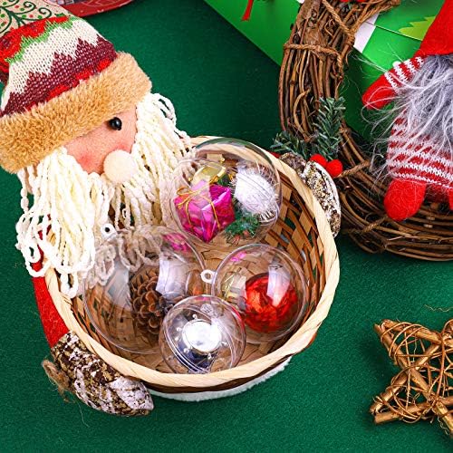 Анеко 30 парчиња божиќни топки за пополнување чиста акрилна топка DIY занаети украси новогодишна елка украс декорација со 4 големина 50 мм, 60 мм, 70 мм, 80 мм за Божиќ, свад