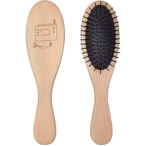 Дрвена четка за коса за шиење и ножици