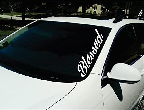 Uusticker благословен шофершајбна винил декларална налепница за автомобили прозорец бел