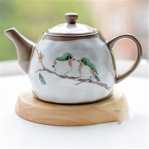IrdfWh Сурова грнчарија Јапонски тенџере со тенџере чајник чајник керамички цветни чајници за домаќинство чај чај