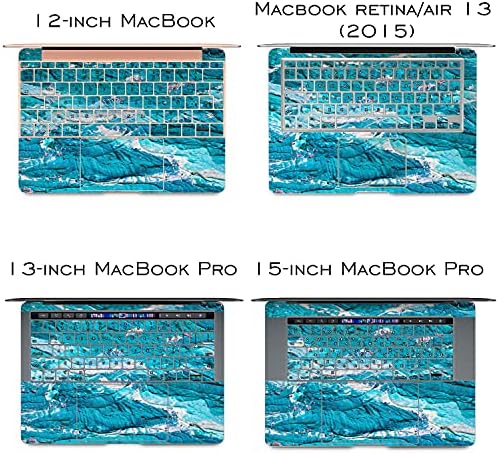 Cavka vinyl Decal Skin компатибилна за MacBook Pro 16 M1 Pro 14 2021 Air 13 M2 2022 Retina 2015 Mac 11 Mac 12 налепница сина боја на маслото за масло, прекрасно лаптоп бранови дизајн апстрактна океан