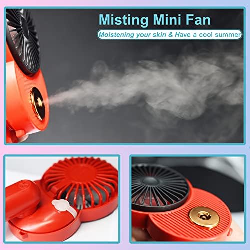 Lacovia Cute Mickey Mising Mini Fan, рачен преносен USB -вентилатор со 3 прилагодливи брзини, личен вентилатор за преклопување за патување