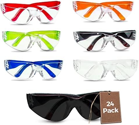 Пакет Акулиус - 24 пакувања за безбедносни очила за деца - 24 заштитни очила во 6 бои и најголемиот дел 24 пакувања затемнети