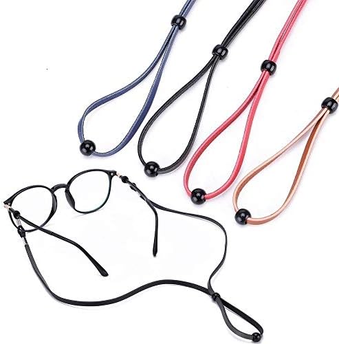 Silldedr пакет од 4 ленти за очила за очила Еко, прилагодливи држачи за очила, ланци за очите на очите на очите, лентата за држачи за зачувување на очила за сонце за мажи и