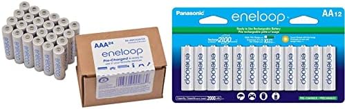 Eneloop Panasonic BK-4MCA24/CAAAA 2100 Циклус Ni-MH Претходно Наполнети Батерии За Полнење 24 пакети &засилувач; BK-3MCCA12FA 2 2100 Циклус