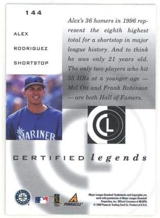 1998 Врв Сертифициран Огледало Злато 144 Алекс Родригез Стечај Тест Прашање-Непотпишани Бејзбол Картички