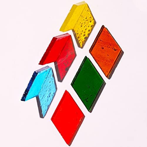 Плочки за мозаик - Асортиман на мозаик плочки од стакло ромб - стаклена плочка од мешани бои 1х1 см - 245 парчиња/200гна занаетчиска