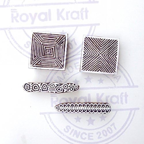 Геометриски и квадратни азиски мотив марки за печатење дрво
