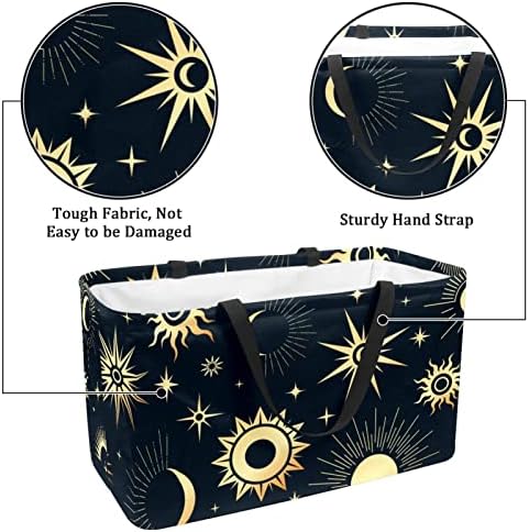 Кошар за еднократно шопинг Месечина starвезда Сонцето преносно преклопување пикник намирници торбички за перење торба за торба за купување тота