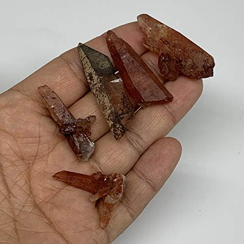 Watangems 4pcs, 24,6g, 1,2 - 1,8 Мал природен црвен кварц кристал прекинат, примероци од минерали, скапоцен камен, Reiki Energy, метафизички, колекционерски, од Мароко, B11340