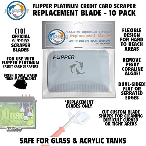 Fl! Pper Flipper Platinum Aquarium Aquarium Aquarium Алатка за пиперки - чистач за чистење на резервоарот за риба - чистач за чистење на стакло во аквариум - аквариум стакло Страпер со засил
