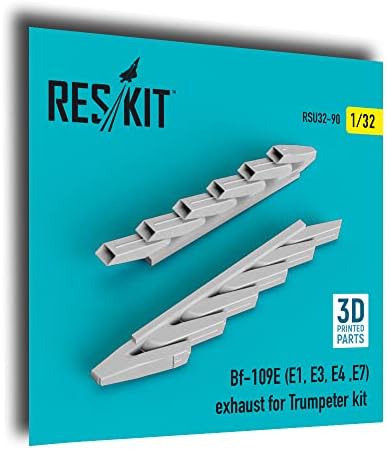 Reskit RSU32-0090 1/32 BF-109E E1, E3, E4, E7 издувни гасови за 3Д печатење комплет за трубачи