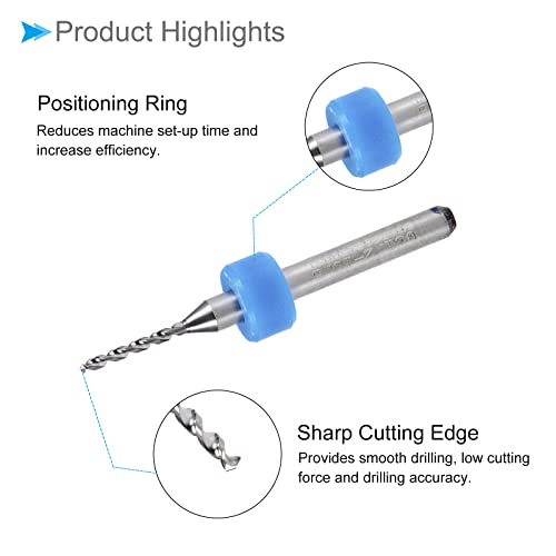 Битки за вежбање со микро PCB, 1/8 Shank 1,2 mm Cutting Edge, Tunften Carbide Print Coar Dript Bit -, 5 -парчиња