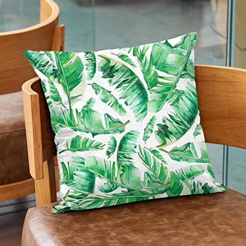 VBFOFBV сет од 2 капаци на лумбална перница, меки украси за украси за домашна куќа, модерна цртана тропска банана лисја зелена